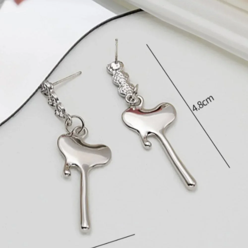 Silver Melting Hearts Hanging Earrings - Picture 5 of 5